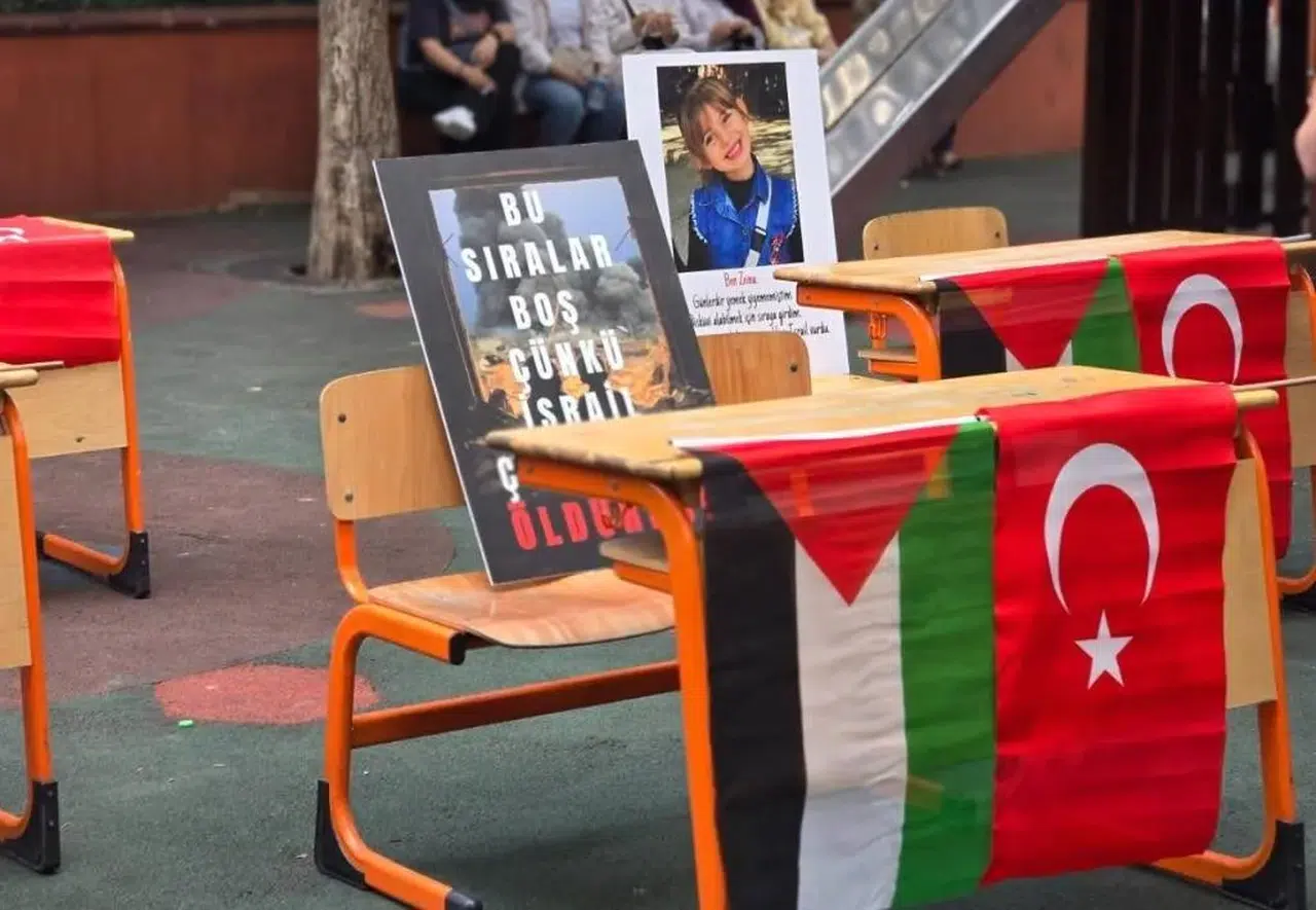 Gazze'de yaşamını yitiren öğrenciler, yeni eğitim öğretim yılının ilk gününde unutulmadı