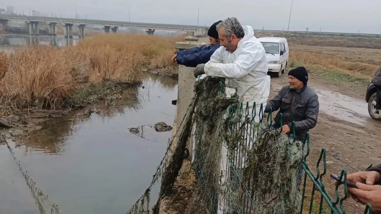 2 Bin Metre Ağ Sudan Çıkarıldı