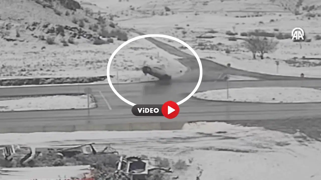 Kavşakta Refüje Böyle Düştü