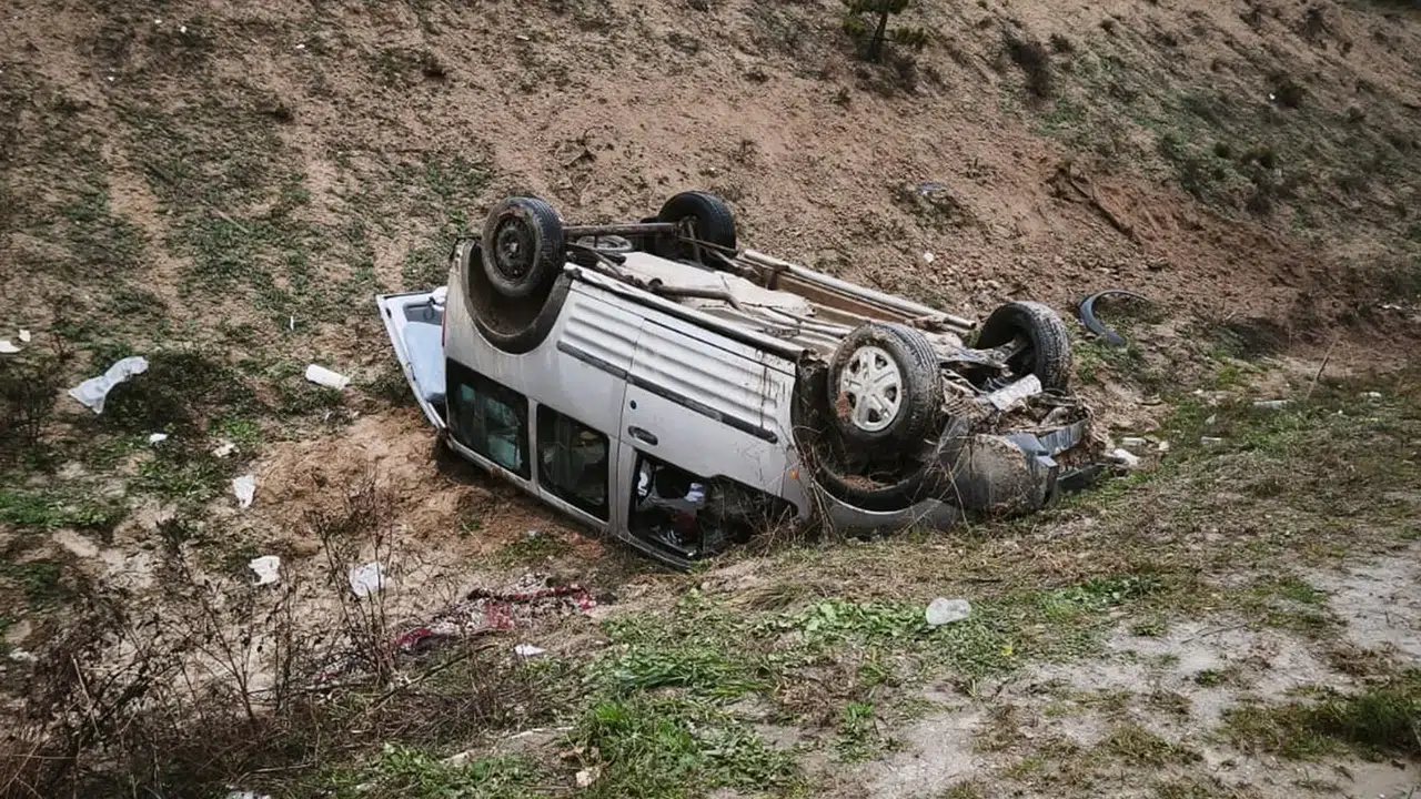 Şarampole Uçan Araçtan Koca Bir Aile Sağ Çıktı