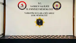 Samsun'da uyuşturucu operasyonunda 2 bin 300 sentetik ecza ele geçirildi