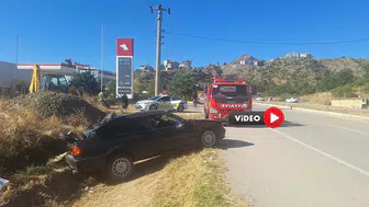 Kontrolden Çıkan Araç Toprak Yığınına Çarparak Durabildi