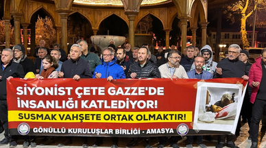 Amasya'da İsrail'in Gazze'ye saldırıları protesto edildi