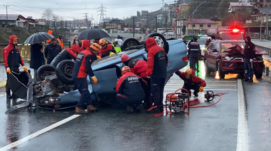Rize'de takla atan otomobilin sürücüsü öldü