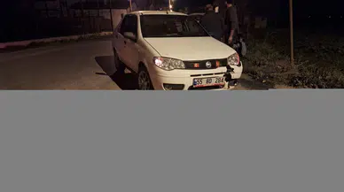 Samsun'da otomobille çarpışan elektrikli bisikletteki baba ve kızı yaralandı