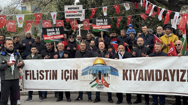 Çankırı ve Kastamonu'da İsrail'in Gazze'ye yönelik saldırıları protesto edildi