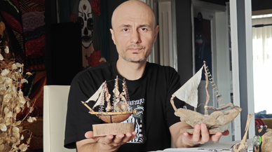 Samsun'da görsel sanatlar öğretmeni, doğal malzemeleri sanat eserlerine dönüştürüyor