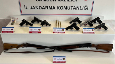 Samsun'da üzerinde ruhsatsız silah taşıyan 6 zanlı yakalandı