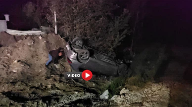 Bağlarda Otomobil Devrildi, Sürücü Yaralı