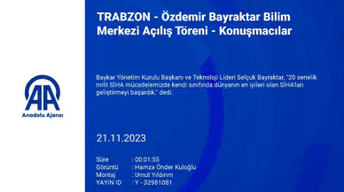 Selçuk Bayraktar "Özdemir Bayraktar Planetaryum ve Bilim Merkezi"Nin Açılışında Konuştu:
