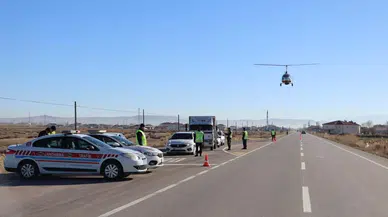 Aksaray Jandarmadan Cayrokopter ile Kontrol