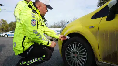 Edirne’de Kış Lastiği Olmayan Ticari Taksi Şoförüne Cezai Süreç Uygulandı