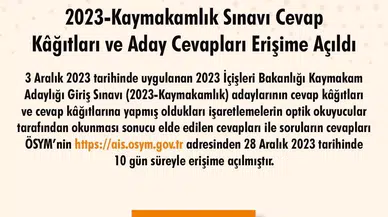 Kaymakamlık İmtihanı Sonuçları Açıklandı