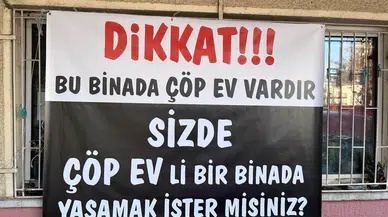 Mahalleliden Çöp Konuta Pankartlı Reaksiyon