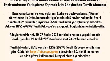 ÖSYM’den ’Kpss Tercih’ Duyurusu