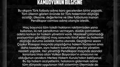 Pendikspor’dan Hakemlere Reaksiyon