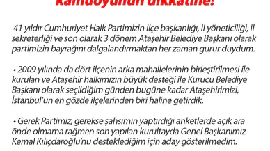 Ataşehir Belediye Lideri Battal İlgezdi: “Battal İlgezdi Aday Gösterilmediği İçin İstifa Etmedi, CHP’nin Kurumsal Kimlik ve Hiyerarşisini Korumak İsmine İstifa Etti”