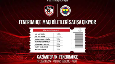 Gaziantep Fk-Fenerbahçe Maçı Biletleri Satışta