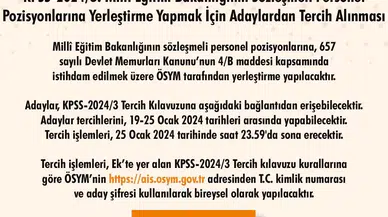 KPSS 2024/3 Tercih Kılavuzu Yayımlandı