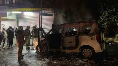 Şişli’de Bekçi Isınmak İçin Ateş Yaktı, Hafif Ticari Araç ve Bekçi Kulübesi Küle Döndü