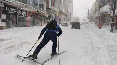 Ardahan’da Sokakta Kayak Keyfi