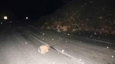 Bitlis’te Yola Düşen Kayalar Trafik Akışını Durdurdu