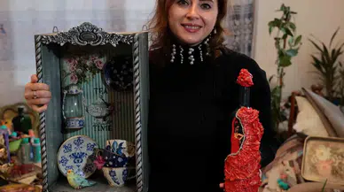Çöpten Topladığı Şişe ve Tahtaları Sanat Yapıtına Dönüştürüyor