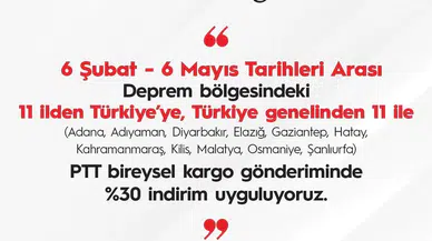 Depremzedelere Kişisel Kargo Gönderisinde İndirim