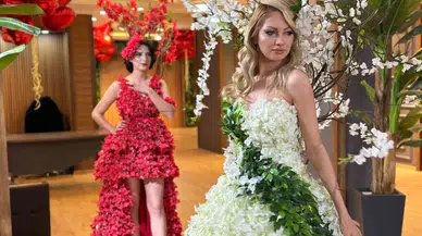 Diyarbakırlı Moda Dizayncısı Sevgililer Günü’ne Özel Çiçekli Gelinlik Tasarladı