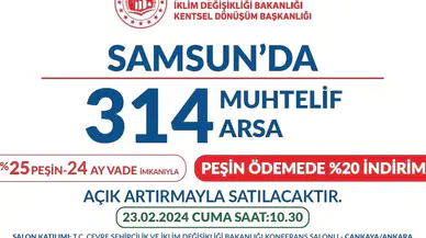 Samsun’da Fırsat, 314 Arsa Satılacak