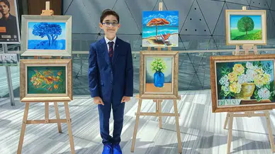 12 Yaşındaki Ressamdan Şehit Babası Anısına Fotoğraf Standı