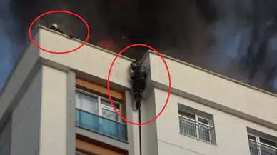 Diyarbakır’da Endişe Dolu Anlar: Alevler Ortasında Kalan İtfaiye Eri Kendini İtfaiye Hortumuyla Aşağı Bıraktı