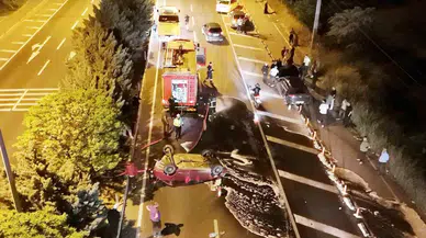 Önündeki Araca Arttan Çarptı, Yarasını Unutup Basına Bağırdı