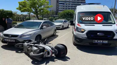 Otomobil İle Motosiklet Çarpıştı