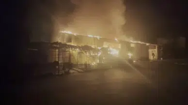 Amasya’da Nakliyat Deposunda Korkutan Yangın