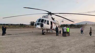 Denizli’deki Yangın Söndürme Çalışmalarına Dayanağa Gelen Helikopter Mecburî İniş Yaptı