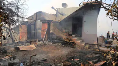 Arı Kovanlarını Tütsülemek İçin Yakılan Ateş Ormana Sıçradı, Bir Mesken ve Traktör Küle Döndü