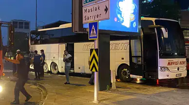 Beşiktaş’ta Şehirlerarası Otobüs Seyir Halindeyken Alev Aldı