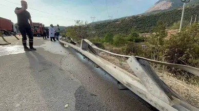 Denetimden Çıkan Tır Şarampole Uçtu, Şoför Baht Yapıtı Kurtuldu