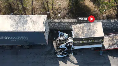 3 Kişinin Öldüğü Feci Kaza, Havadan Görüntülendi