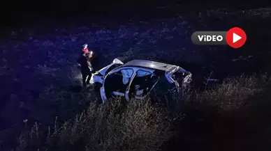 Ağaca Çarpan Otomobil Takla Attı, Sürücü Ölümden Döndü