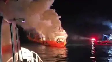 Şile Açıklarında Gemi Yangını