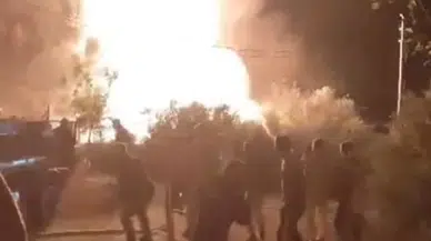 İzmir’de Yangın Anında Korkutan Patlama Kamerada