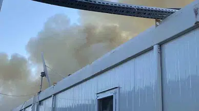 Kahramanmaraş’ta Konteyner Kentte Korkutan Yangın