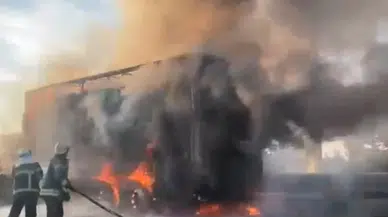 Talaş Yüklü Kamyon Alevlere Teslim Oldu