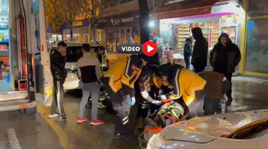 Caddede Motosikletle Otomobil Çarpıştı