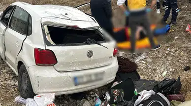Otomobil Şarampole Yuvarlandı: 4 Yaralı