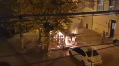 Park Halindeki Ticari Araç Alev Topuna Döndü