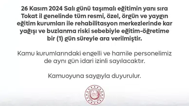 Tokat’ta Eğitime Bir Gün Orta