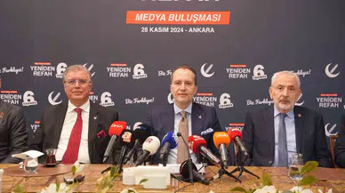 Yeniden Refah Partisi Genel Lideri Erbakan Medya Kuruluşlarının Temsilcileri ile Bir Ortaya Geldi